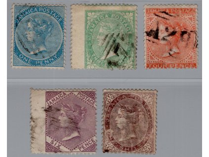 Jamajka 1860, Mi. 1+3-6, O 1+3-6d+1sh (sleva!)