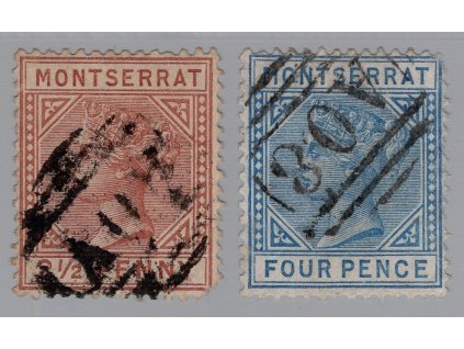 Montserrat 1884, Mi. 7-8 (KC 45 MiE), O 2,5d+4d (obě poškozené  - sleva!)
