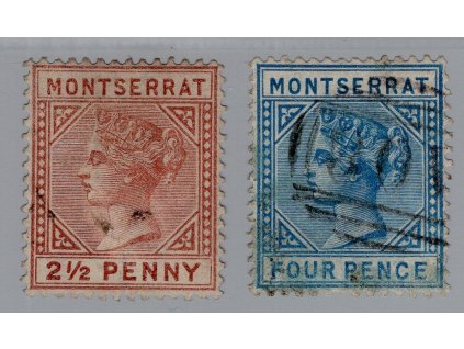 Montserrat 1880, Mi. 3-4, O 2,5d-4d