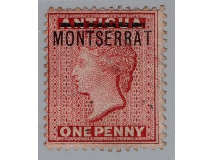 Montserrat 1876, Mi. 1, (x) 1d (obrácená průsvitka "CC")