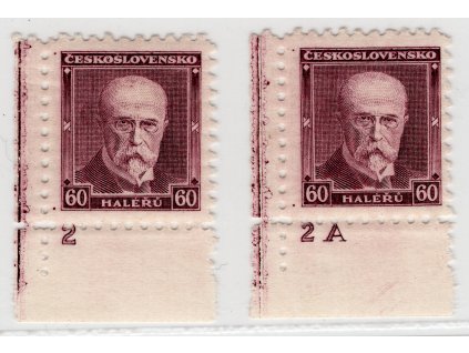 ČSR I 1930, Pof. 259a, xx 60 h TGM, DČ 2-2A, lep bez pruhů!