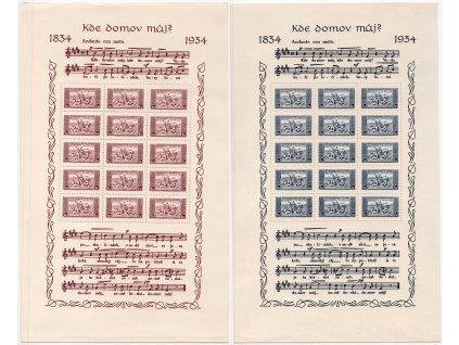 ČSR I 1934, Pof. A283-4, (x) A KDM?, oba široké s deskami, na okrajích menší vady
