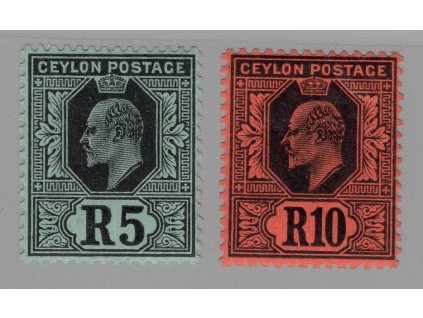 Cejlon 1904, Mi. 163-4, x 5 a 10R Eduard