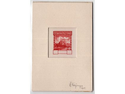 ČSR I 1926, Pof. ZT 211, (x) ZT Opava, v paspartě, podpis autora