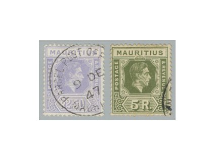 Mauricius 1938, Mi. 212-3, O 2,5 a 5 R Jiří VI.