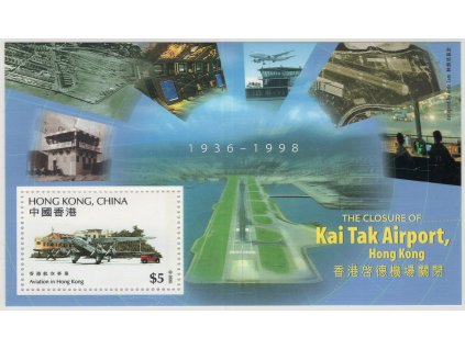 Čína - Hong Kong 1998, Mi. Bl. 58, xx aršík Letadlo