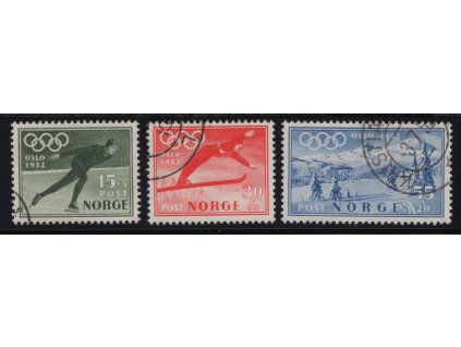 Norsko 1951, Mi. 372-4, O Zimní olympijské hry (dv - sleva)