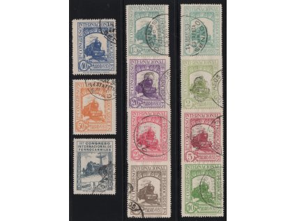 Španělsko 1930, Mi. 444-54, O 1 c - 1 P Železnice