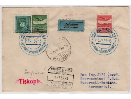 ČSR I Letecké 1935, ⌧︎ O I. Let Praha-Užhorod-Bucuresti