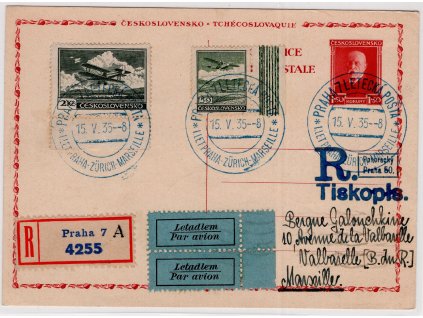 ČSR I Letecké 1935, ⌧︎ O I. Let Praha-Zürich-Marseille