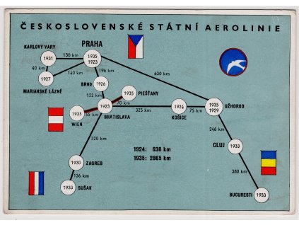 ČSR I Letecké 1935, ⌧︎ O I. Let Piešťany-Bratislava-Wien (sleva)