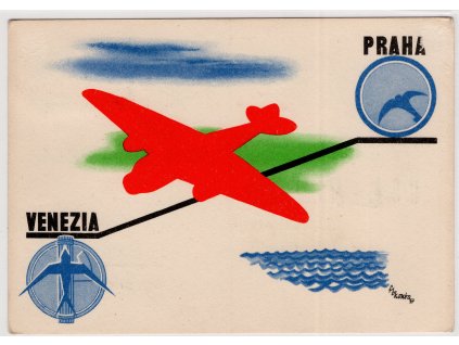 ČSR I Letecké 1937, ⌧︎ O I. Let Praha-Bratislava-Klagenfurt-Venezia (Řím)(sleva)