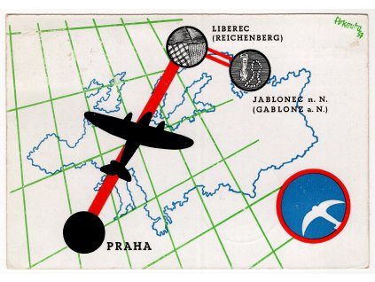ČSR I Letecké 1937, ⌧︎ O I. Let Praha-Liberec (sleva)