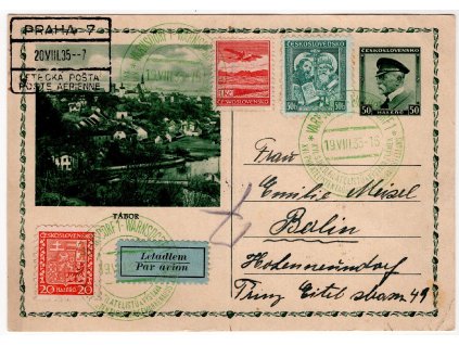 ČSR I Letecké 1935, ⌧︎ O Warnsdorf - XVI. Sjezd filatelistů a výstava známek
