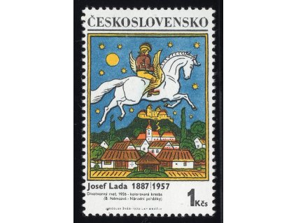 ČSR II 1970, Pof. 1824 II. Typ, xx 1 Kčs Divotvorný meč (Josef Lada) - tmavá