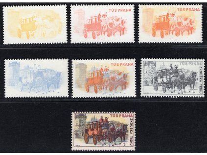 ČSR II 1967, xx zkouška tisku WIFAG "Kočár", komplet 7 ks
