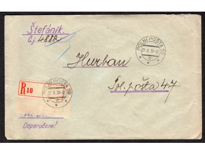 Československá polní pošta 1938, ⌧︎