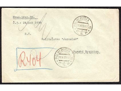 Československá polní pošta 1938, ⌧︎
