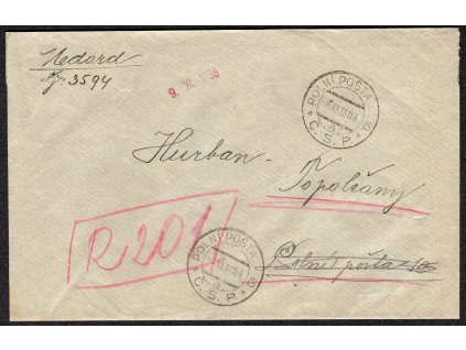 Československá polní pošta 1938, ⌧︎