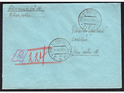 Československá polní pošta 1938, ⌧︎