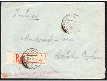 Československá polní pošta 1938, ⌧︎