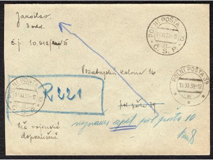 Československá polní pošta 1938, ⌧︎