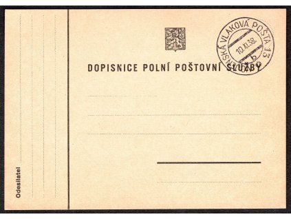Československá polní pošta 1938, mobilizace, O dopisnice polní poštovní služby