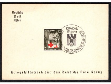 17262 17262 generalni gouvernement 1940 nalepni list posty fdc