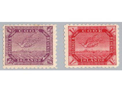 Cookovy ostrovy 1898, Mi. 13-14, x 6 d a 1 sh (6 d skvrnka, těžší x)