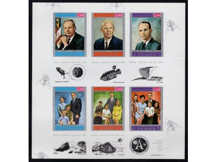 Jemenské království 1969, Mi. 809A-F, xx A Apollo 11 (dv - sleva)