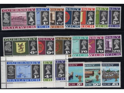 Velká Británie - Guernsey 1969, Mi. 8-23 + sešitkové listy, xx výplatní