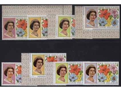 Cookovy ostrovy 1968, Mi. 189-92 x+y (oba papíry), xx Květiny 4-10$