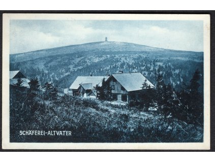 ČSR I 1928, ⌧︎ pohlednice Praděd, O poštovna Ovčírna (Karlova studánka)