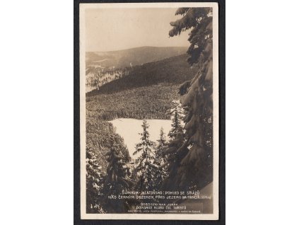 ČSR I 1924, ⌧︎ pohlednice Šumava-Klatovsko, O poštovna Černé jezero (Špičák)