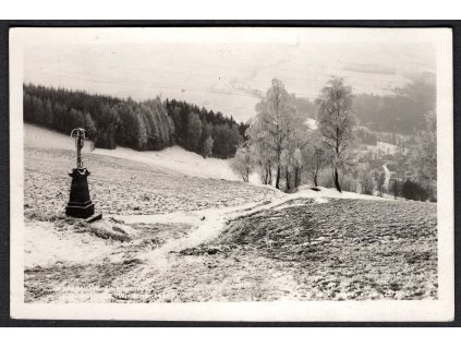 ČSR I 1934, ⌧︎ pohledice Krkonoše: Zimní pohádka, O poštovna Benecko (Jilemnice)