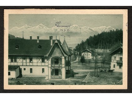 ČSR I 1931, ⌧︎ pohlednice Květnice - Masarykova léčebna, červené O poštovna Květnice (Poprad)