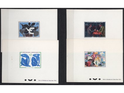 Francie 1961, Mi. PT 1372-5, (x) příležitostný tisk Umění - Braque, Matisse, Cezanne, Fresnaye (sleva)