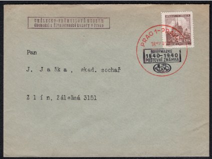 BuM 1940, ⌧︎ správně vyplacený ⌧︎ s PR 40 (18.12. - Den známky)