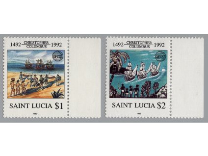 Sv. Lucie 1992, Mi. 1001-2, xx Kryštof Kolumbus (lodě)