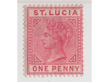 Sv. Lucie 1883, Mi. 19, x 1 d, těžší nálepka