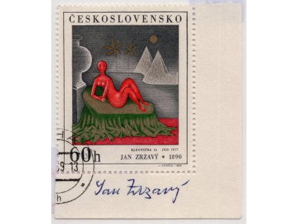 ČSR II 1968, Pof. 1729, O 60 h Kleopatra, podpis Jan Zrzavý