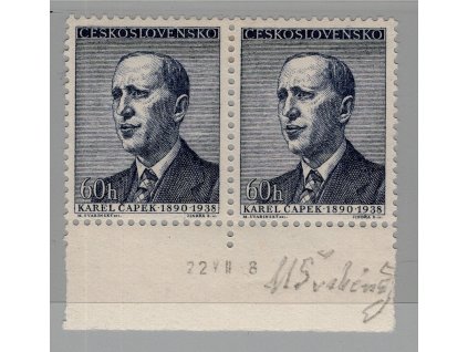 ČSR II 1958, Pof. 1011, x 60h K. Čapek (podpis M. Švabinský)