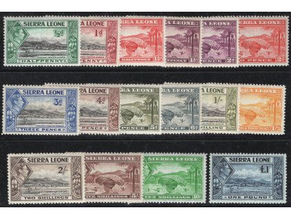 Sierra Leone 1938, Mi. 151-66, xx výplatní, dv č. 154 - zdarma