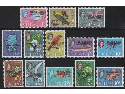 Tristan da Cunha 1963, Mi. 55-67, xx Příroda-přetisk