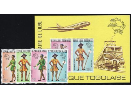 Togo 1974, Mi. 1035-8A + Bl. 84C, xx UPU