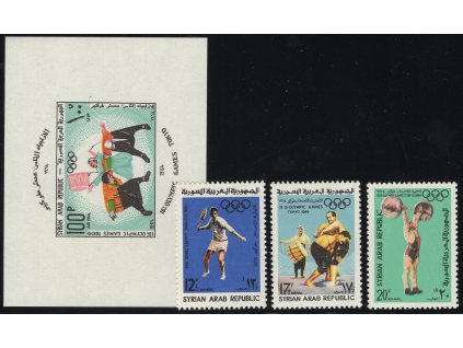Sýrie 1965, Mi. 890-2 + Bl. 51, xx Olympijské hry
