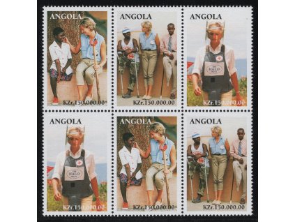 Angola 1998, Mi. KB 1179-81 (6 blok), xx Diana
