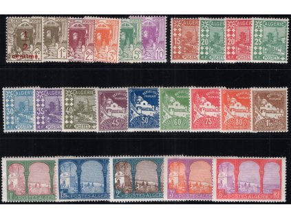 Alžírsko 1926, Mi. 39-57, x 10 c - 5 F, dvě x, ostatní zdarma