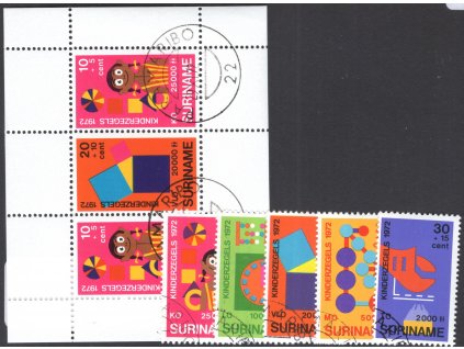 Surinam 1972, Mi. 638-42 + Bl. 12, O Dětem