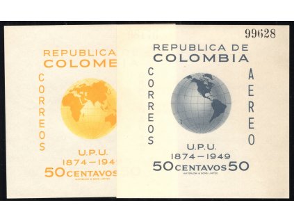 Kolumbie 1949, Mi. Bl. 4-5, xx A UPU
